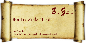 Boris Zsüliet névjegykártya